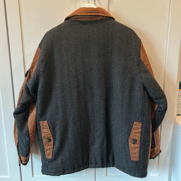 COOGI Brown Grey Black Tweed Flight Bomber Tactical Military Cargo Jacket 2XL - Picture 4 of 16